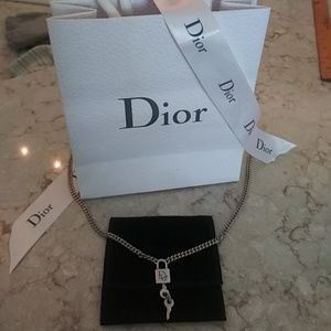Christian dior lock and key necklace